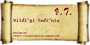 Világi Teónia névjegykártya